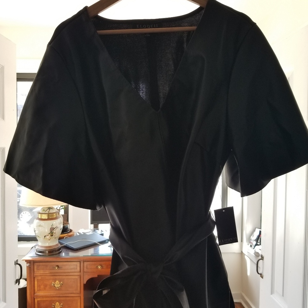 Balck Eloquii Leather Blouse